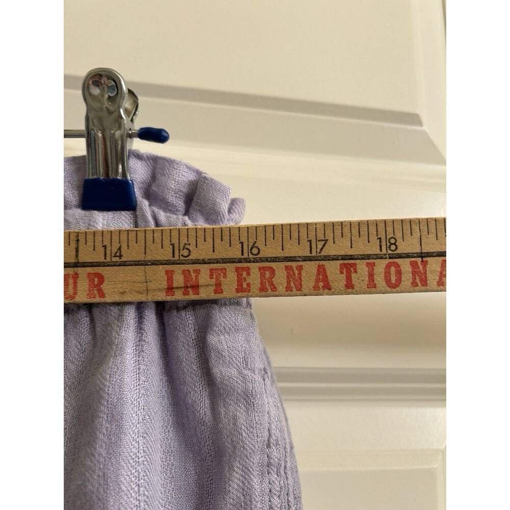 Free People Only Over You 100% Linen Paper-Bag Pants Elastic Waist Lavender Sz M - Picture 9 of 10